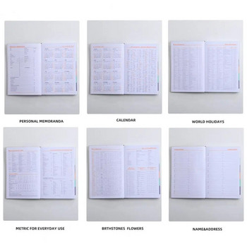 2024 Planner Agenda Notebook Premium Thickened Paper Εβδομαδιαίο Μηνιαίο Βιβλίο Ραντεβού Α5 Σημειωματάριο προγραμματισμού