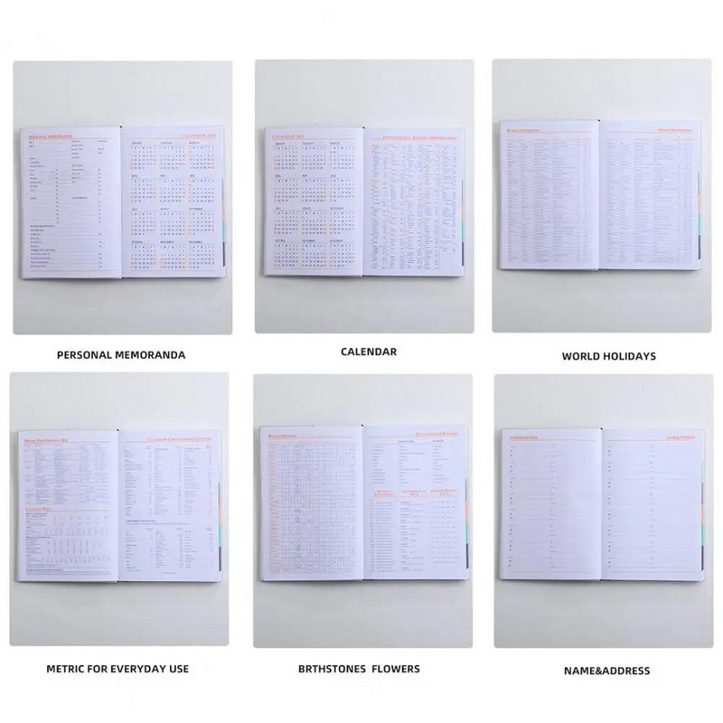 2024 m. planuotojo darbotvarkės užrašų knygelė Aukščiausios kokybės storinto popieriaus savaitės mėnesinių susitikimų knygelė A5 planavimo sąsiuvinis