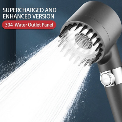 Premier zuhanyfej nagynyomású esőzés, 3 üzemmódban állítható erősítő spray masszázskefe szűrővel fürdőszobai kiegészítők