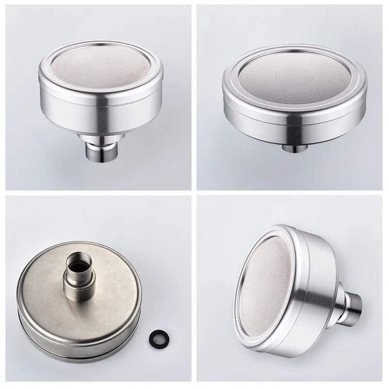 82/118 χιλιοστά από ανοξείδωτο χάλυβα Κεφαλή ντουζιέρας Μπάνιο στρογγυλό νερό εξοικονόμησης πίεσης Ενίσχυση κεφαλής ντους Ακροφύσιο κορυφής ψεκασμού με αποσπώμενο πλενόμενο