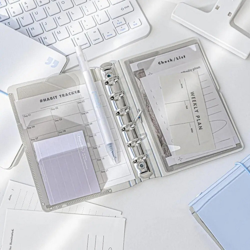 Φορητό Binder Planner με διαφανή τσέπη, παχύ χαρτί προστασίας Ink-bleed Free Smooth Writing Multi-function Notebook Journal