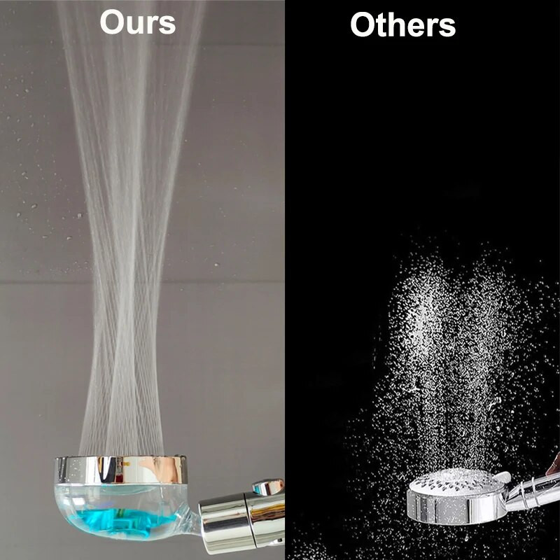 Properller visokotlačna glava tuša s gumbom za zaustavljanje Rotirajuća za 360° ručna tuš glava za tuširanje s turbo punjačem za uštedu vode