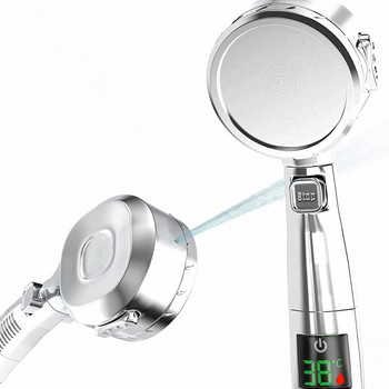 Нова душ слушалка с високо налягане, ръчен, спестяващ вода за баня, регулируем спрей под налягане, LED цифров дисплей за температура