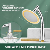 6 ιντσών κεφαλή ντους βροχής υψηλής πίεσης, κεφαλή ντους χειρός 360 ρυθμιζόμενα αξεσουάρ μπάνιου, εξοικονόμηση νερού