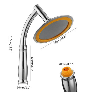 6-инчова дъждовна душ слушалка с високо налягане, ръчна душ слушалка 360 регулируеми аксесоари за баня, пестене на вода