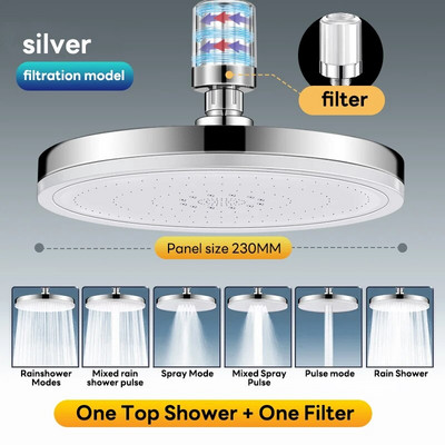 6 režimov vysokotlaková dažďová sprchová hlavica, úsporná dažďová sprchová hlavica Magic Water Flow, kúpeľňové doplnky