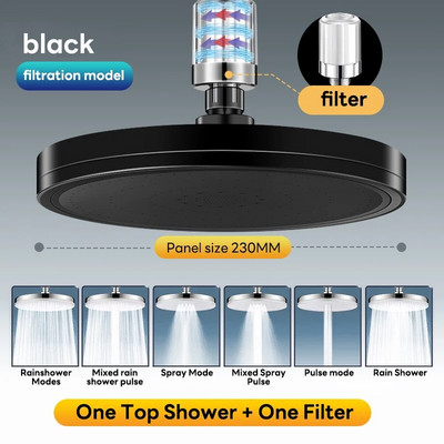 6 režimov vysokotlaková dažďová sprchová hlavica, úsporná dažďová sprchová hlavica Magic Water Flow, kúpeľňové doplnky