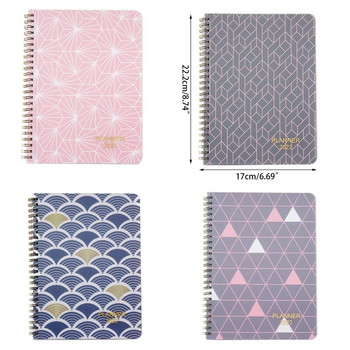 Spiral Planner Book with Waterproof PP Cover Monthly Index Tabs Daily Journal
