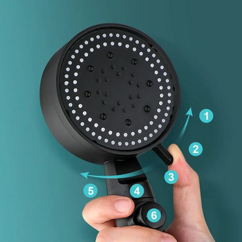 6-степенна регулируема душ слушалка с високо налягане Спиране на водата с един бутон Водоспестяваща Ръчна душ слушалка с маркуч Аксесоари за баня