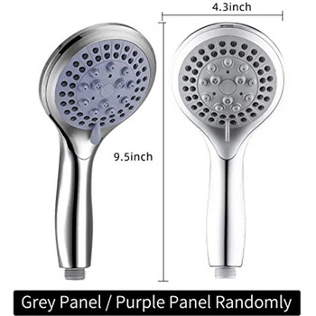 Zhangji Баня 5-режимна душ слушалка Голям панел Водоспестяваща дюза Класически стандартен дизайн G1/2 Аксесоари за душ Произволен цвят