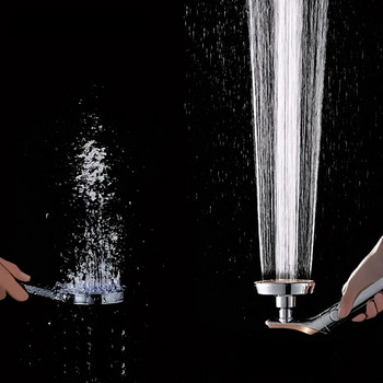 Дъждовна душ слушалка, завъртана на 360 градуса спестяване на вода, душ слушалка под високо налягане със спирачка за водата с един бутон, аксесоари за баня