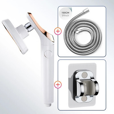 Κεφαλή ντους βροχής, 360 μοίρες περιστρεφόμενη εξοικονόμηση νερού, κεφαλή ντους υψηλής πίεσης με στάση νερού με ένα κλειδί, αξεσουάρ μπάνιου