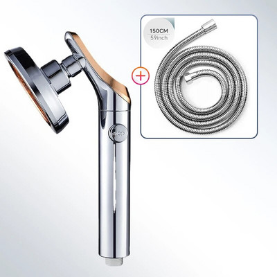 Κεφαλή ντους βροχής, 360 μοίρες περιστρεφόμενη εξοικονόμηση νερού, κεφαλή ντους υψηλής πίεσης με στάση νερού με ένα κλειδί, αξεσουάρ μπάνιου