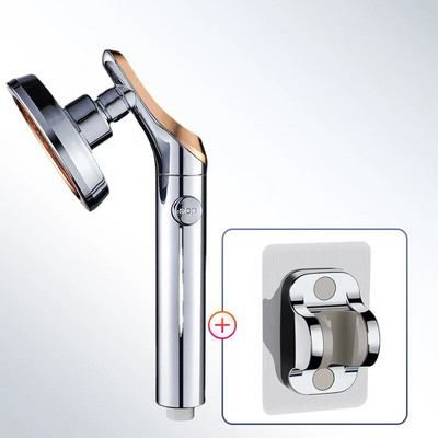 Κεφαλή ντους βροχής, 360 μοίρες περιστρεφόμενη εξοικονόμηση νερού, κεφαλή ντους υψηλής πίεσης με στάση νερού με ένα κλειδί, αξεσουάρ μπάνιου