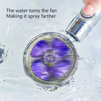 Κεφαλή ντους Εξοικονόμηση νερού υψηλής πίεσης Turbo Propeller Flow Αξεσουάρ μπάνιου βροχής με ενσωματωμένο ανεμιστήρα