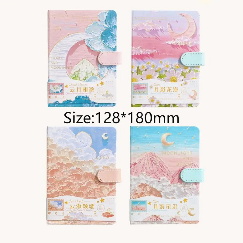 Χειροποίητο Τετράδιο Μόδας Ελαιογραφία Λογοτεχνικό ύφος Thicken Travelers Επαγγελματικό Σημειωματάριο Πολύχρωμο Βιβλίο Ημερολογίου