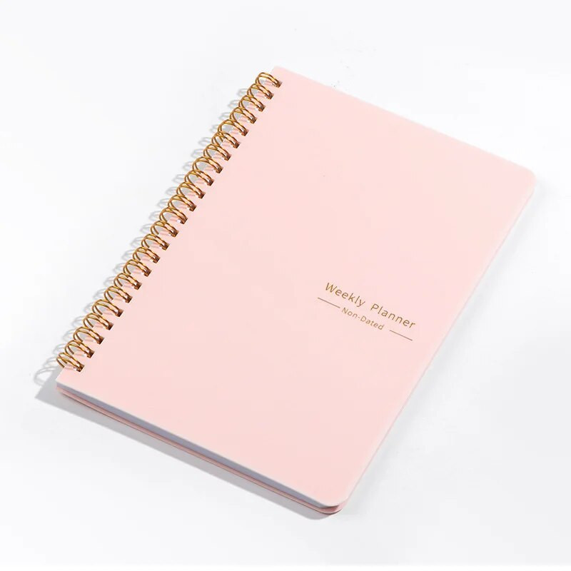 Weekly Planner Undated Spiral Agenda A5 Notebook Planner Pouch 52 Weeks Planner Schedules Γραφική ύλη Σχολικά προμήθειες
