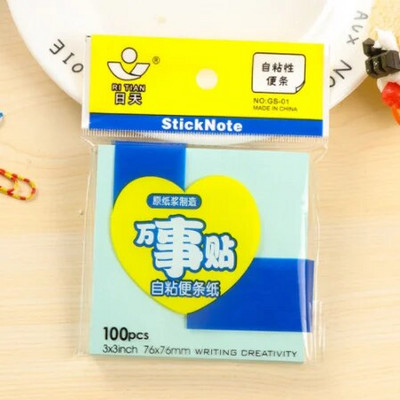 Jednofarebné štvorcové nálepky Lepiace poznámky Poznámkový blok Poznámkový blok Darčekové písacie potreby Escolar Papelaria Školské potreby