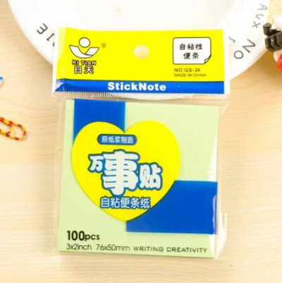 Jednofarebné štvorcové nálepky Lepiace poznámky Poznámkový blok Poznámkový blok Darčekové písacie potreby Escolar Papelaria Školské potreby