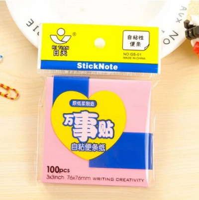 Jednofarebné štvorcové nálepky Lepiace poznámky Poznámkový blok Poznámkový blok Darčekové písacie potreby Escolar Papelaria Školské potreby