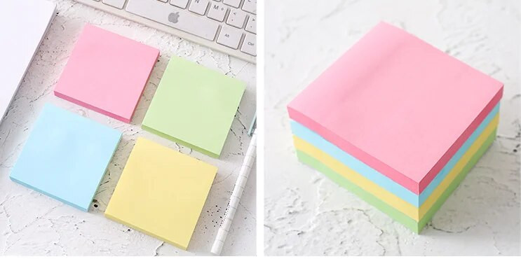 Jednofarebné štvorcové nálepky Lepiace poznámky Poznámkový blok Poznámkový blok Darčekové písacie potreby Escolar Papelaria Školské potreby