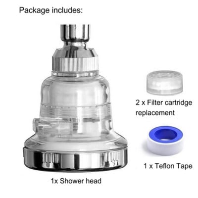 Επιτοίχια κεφαλή ντους βροχής 3 Λειτουργίες Ρυθμιζόμενη εξοικονόμηση νερού Κεφαλή ντους οροφής υψηλής πίεσης Φίλτρο νερού φθοριούχου χλωρίου