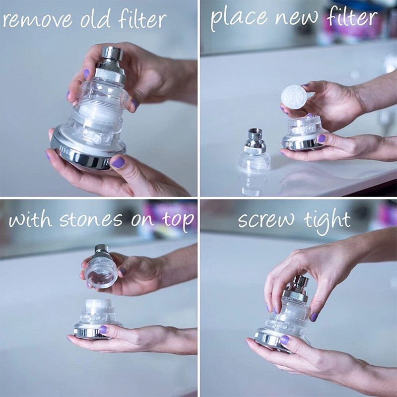 Επιτοίχια κεφαλή ντους βροχής 3 Λειτουργίες Ρυθμιζόμενη εξοικονόμηση νερού Κεφαλή ντους οροφής υψηλής πίεσης Φίλτρο νερού φθοριούχου χλωρίου