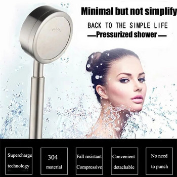 304 неръждаема стомана душ глава за високо налягане за баня, монтирана на стена, спестяваща вода, ръчни дъждовни душове под налягане