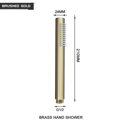 Χειρός ορειχάλκινος ψεκαστήρας ντουζιέρας χειρός, στρογγυλός, λευκός/βουρτσισμένος χρυσός/χρώμιο/γκρι/μαύρος ματ Ψεκαστήρας μπάνιου