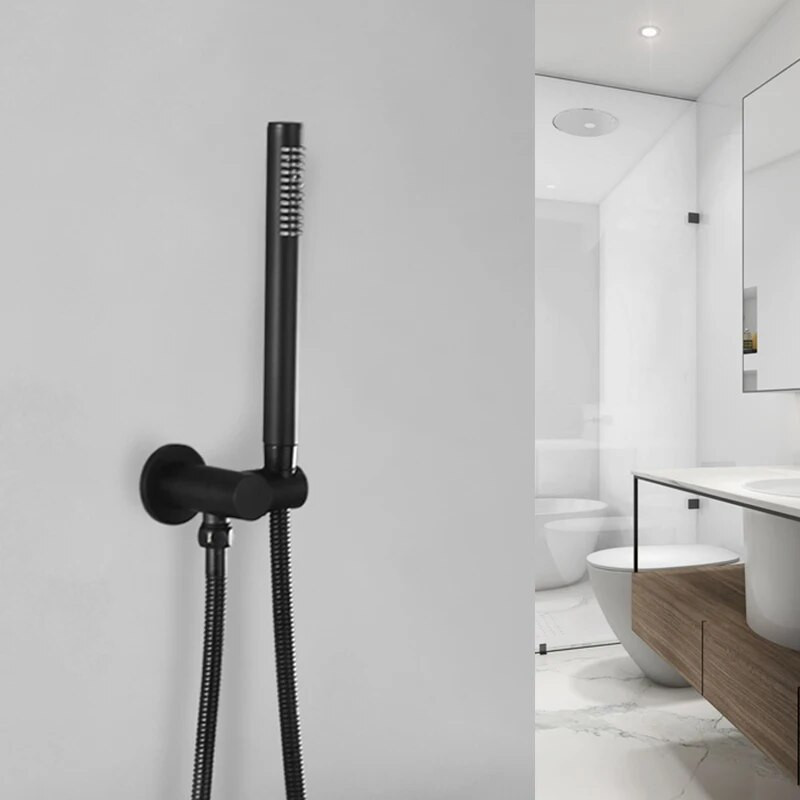 Χειρός ορειχάλκινος ψεκαστήρας ντουζιέρας χειρός, στρογγυλός, λευκός/βουρτσισμένος χρυσός/χρώμιο/γκρι/μαύρος ματ Ψεκαστήρας μπάνιου