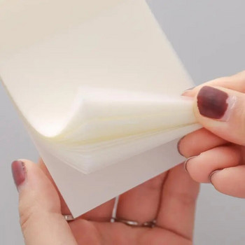 50PCS Αυτοκόλλητα διαφανή σημειωματάρια Sticky Removes Cleanly Waterproof Memo Papers Υπενθύμιση μηνυμάτων για αγόρια κορίτσια