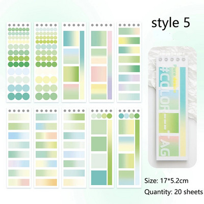20 φύλλα ντεγκραντέ Έγχρωμη ετικέτα Ευρετήριο Αυτοκόλλητα Φοιτητής Εγγράψιμο Αυτοκόλλητο Ταξινόμησης Σελιδοδείκτες Υπόμνημα Υπόμνημα Χαρτικά