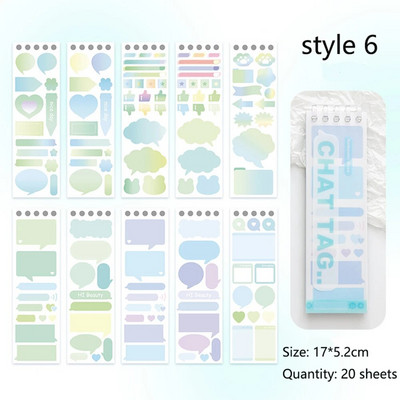 20 φύλλα ντεγκραντέ Έγχρωμη ετικέτα Ευρετήριο Αυτοκόλλητα Φοιτητής Εγγράψιμο Αυτοκόλλητο Ταξινόμησης Σελιδοδείκτες Υπόμνημα Υπόμνημα Χαρτικά