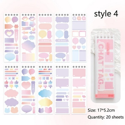 20 φύλλα ντεγκραντέ Έγχρωμη ετικέτα Ευρετήριο Αυτοκόλλητα Φοιτητής Εγγράψιμο Αυτοκόλλητο Ταξινόμησης Σελιδοδείκτες Υπόμνημα Υπόμνημα Χαρτικά