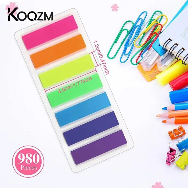 140 φύλλα Αυτοκόλλητες σημειώσεις Σημαίες 7 καρτέλες χρώματος Ευρετήριο Σημαία Φωτεινό χρώμα Αυτοκόλλητα ευρετηρίου σελίδας Ημιδιαφανής δείκτης σελίδας για σελιδοδείκτης σελίδας