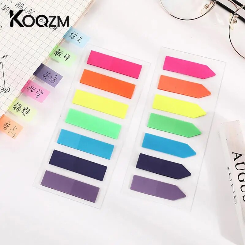 140 φύλλα Αυτοκόλλητες σημειώσεις Σημαίες 7 καρτέλες χρώματος Ευρετήριο Σημαία Φωτεινό χρώμα Αυτοκόλλητα ευρετηρίου σελίδας Ημιδιαφανής δείκτης σελίδας για σελιδοδείκτης σελίδας