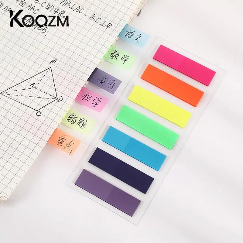 140 φύλλα Αυτοκόλλητες σημειώσεις Σημαίες 7 καρτέλες χρώματος Ευρετήριο Σημαία Φωτεινό χρώμα Αυτοκόλλητα ευρετηρίου σελίδας Ημιδιαφανής δείκτης σελίδας για σελιδοδείκτης σελίδας