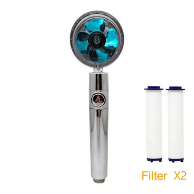 2022. aasta dušiotsik, veesäästlik vool 360 kraadi, pöörlev väikese ventilaatoriga ABS vihma kõrgsurve pihustiotsik Vannitoa tarvikud