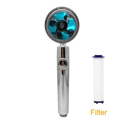 2022. aasta dušiotsik, veesäästlik vool 360 kraadi, pöörlev väikese ventilaatoriga ABS vihma kõrgsurve pihustiotsik Vannitoa tarvikud