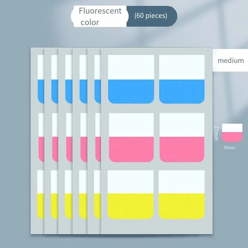 Αυτοκόλλητα ευρετηρίου Αυτοκόλλητα με αυτοκόλλητες ετικέτες που επισημαίνονται με έγχρωμο αυτοκόλλητο φθορίζοντος αυτοκόλλητο οδηγιών αυτοκόλλητες σημειώσεις