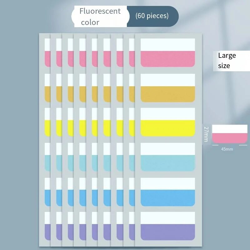 Αυτοκόλλητα ευρετηρίου Αυτοκόλλητα με αυτοκόλλητες ετικέτες που επισημαίνονται με έγχρωμο αυτοκόλλητο φθορίζοντος αυτοκόλλητο οδηγιών αυτοκόλλητες σημειώσεις