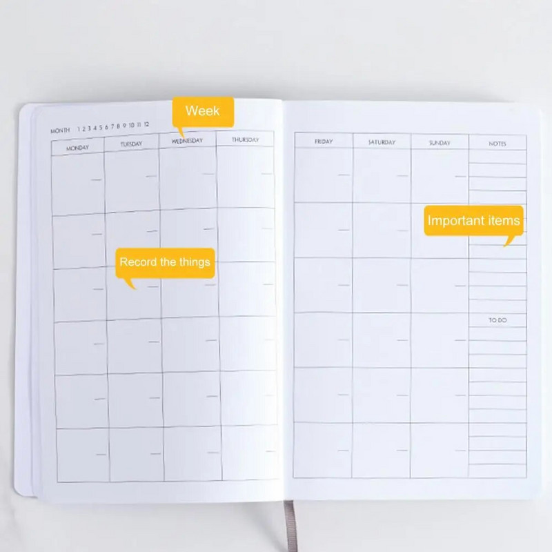 A5 Užitočný, bez otrepov, široký, kovový, so zaoblenými hranami, kalendár na rok 2023, 365-dňový plánovač úloh, poznámkový blok, viacúčelový