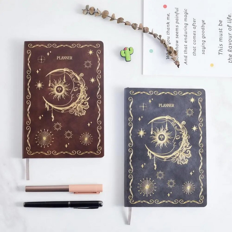 A5 Užitočný, bez otrepov, široký, kovový, so zaoblenými hranami, kalendár na rok 2023, 365-dňový plánovač úloh, poznámkový blok, viacúčelový