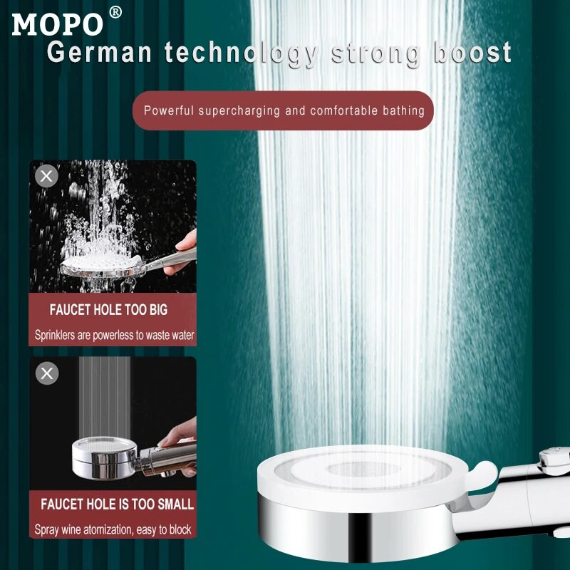 Κεφαλή ντους υψηλής πίεσης 6 λειτουργιών Ρυθμιζόμενο φίλτρο μπάνιου Ντους με ένα κλειδί στοπ Αξεσουάρ μπάνιου Οδοντόβουρτσες Κεφαλές