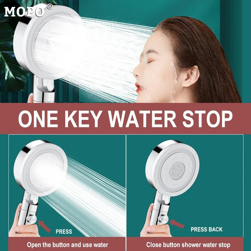 Κεφαλή ντους υψηλής πίεσης 6 λειτουργιών Ρυθμιζόμενο φίλτρο μπάνιου Ντους με ένα κλειδί στοπ Αξεσουάρ μπάνιου Οδοντόβουρτσες Κεφαλές