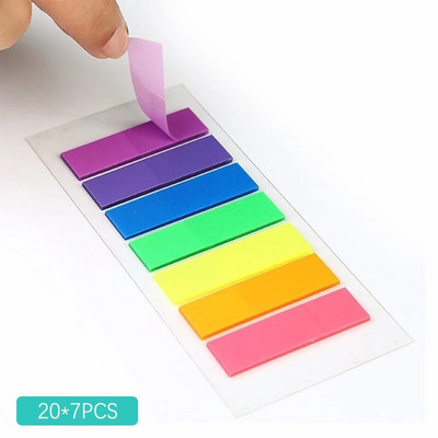 Spalvoti lipdukai Skaidrūs fluorescenciniai rodyklės skirtukai Atminties bloknotai Lipnūs užrašai Žymių žymeklis Kanceliarinės prekės 