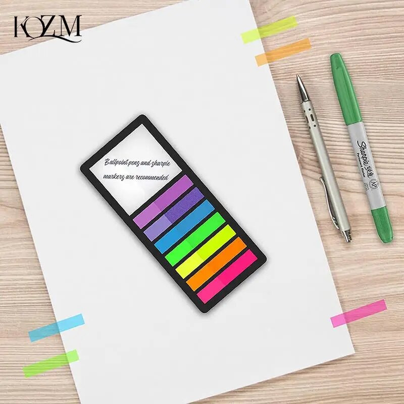 Spalvoti lipdukai Skaidrūs fluorescenciniai rodyklės skirtukai Atminties bloknotai Lipnūs užrašai Žymių žymeklis Kanceliarinės prekės 