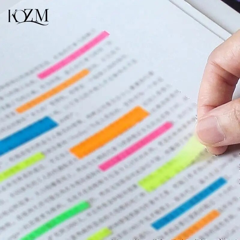 Spalvoti lipdukai Skaidrūs fluorescenciniai rodyklės skirtukai Atminties bloknotai Lipnūs užrašai Žymių žymeklis Kanceliarinės prekės 