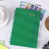 18-mesačný týždenný kalendár, zápisník A5, anglický, cievkový zošit, zákazkový prevrátený špirálový opasok, mesačný zápisník, kancelárske potreby
