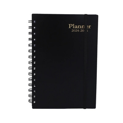 18-mesačný týždenný kalendár, zápisník A5, anglický, cievkový zošit, zákazkový prevrátený špirálový opasok, mesačný zápisník, kancelárske potreby